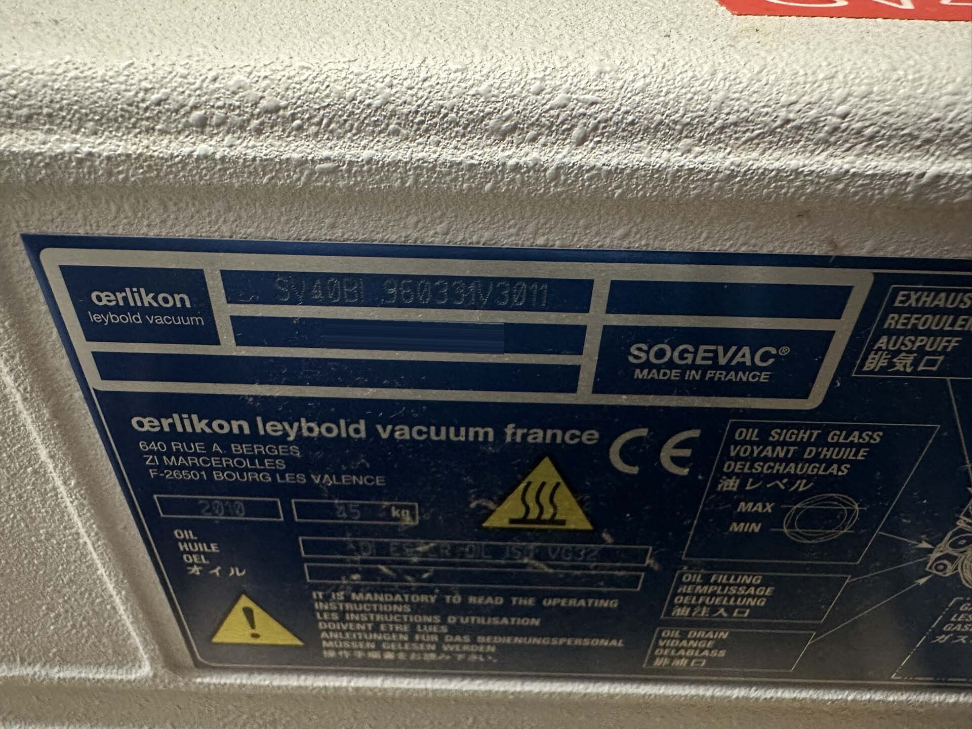 フォト（写真） 使用される OERLIKON LEYBOLD Sogevac SV40-SV65 BIFC 販売のために