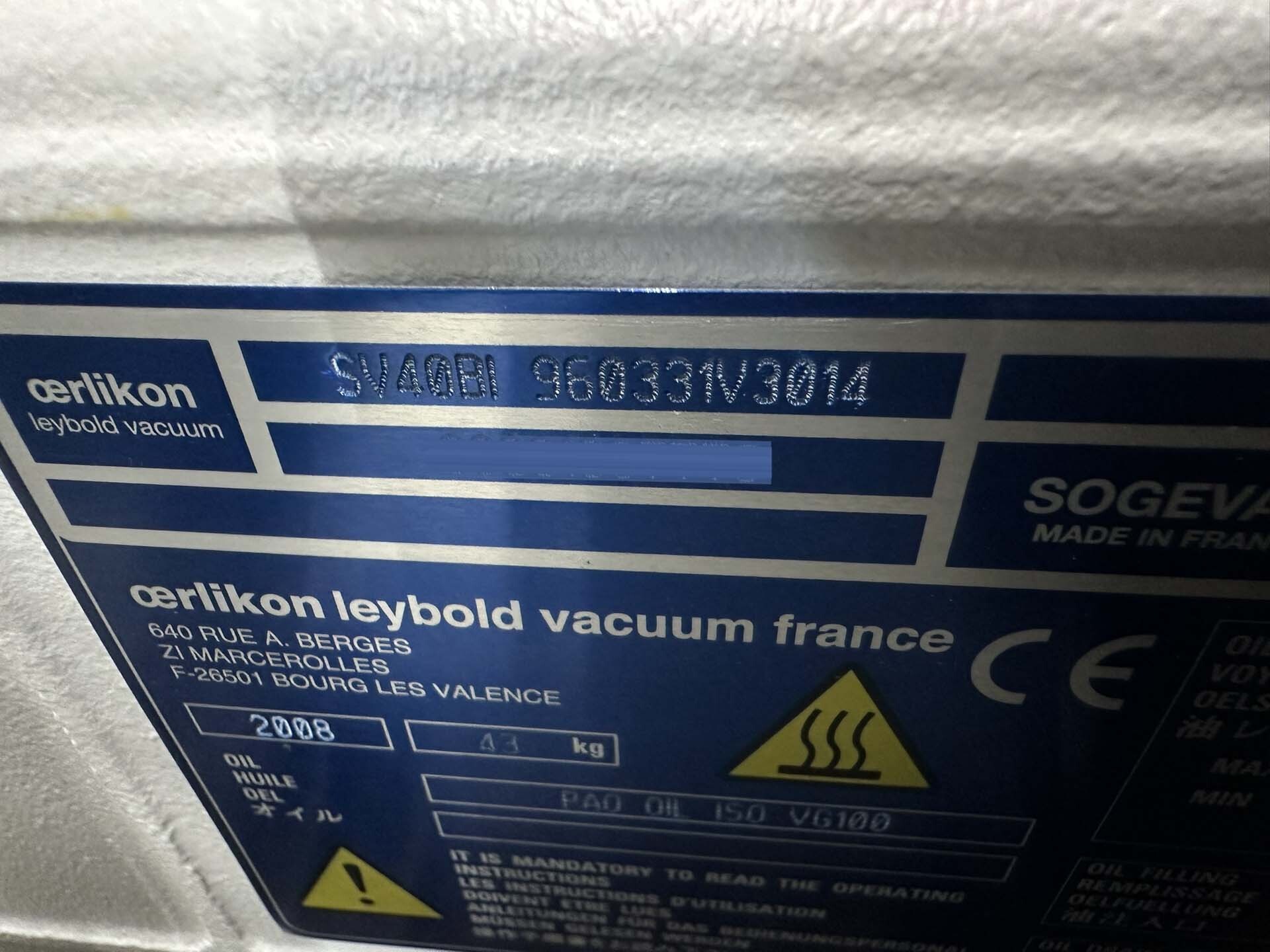 フォト（写真） 使用される OERLIKON LEYBOLD Sogevac SV40-SV65 BIFC 販売のために