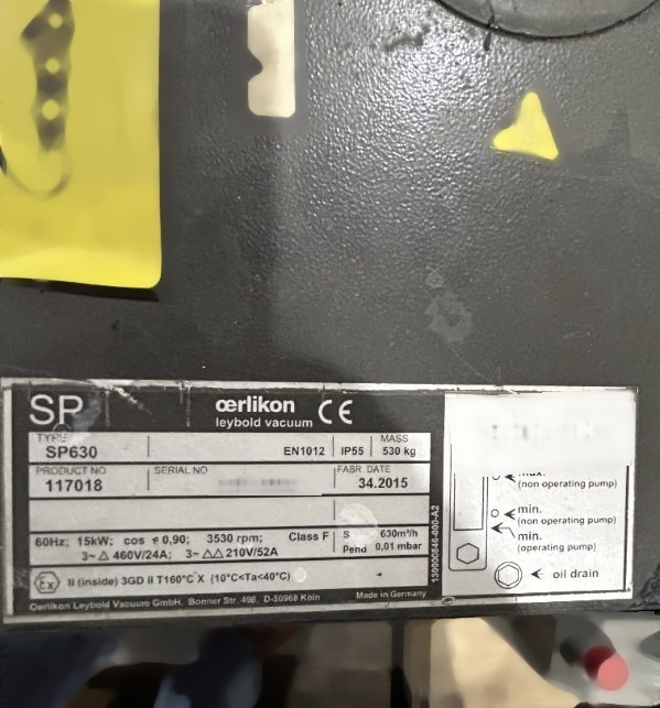 图为 已使用的 OERLIKON / LEYBOLD SP 630 待售