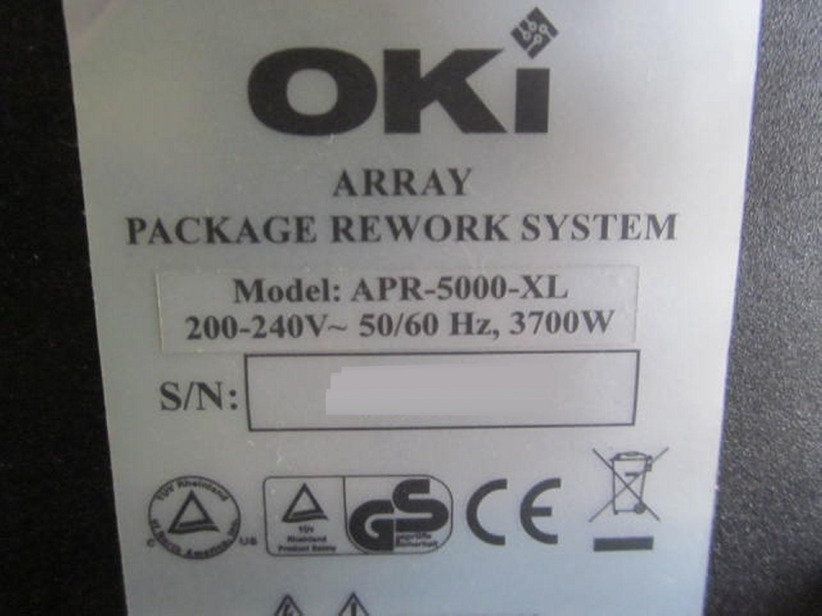 图为 已使用的 OKI APR-5000-XL 待售