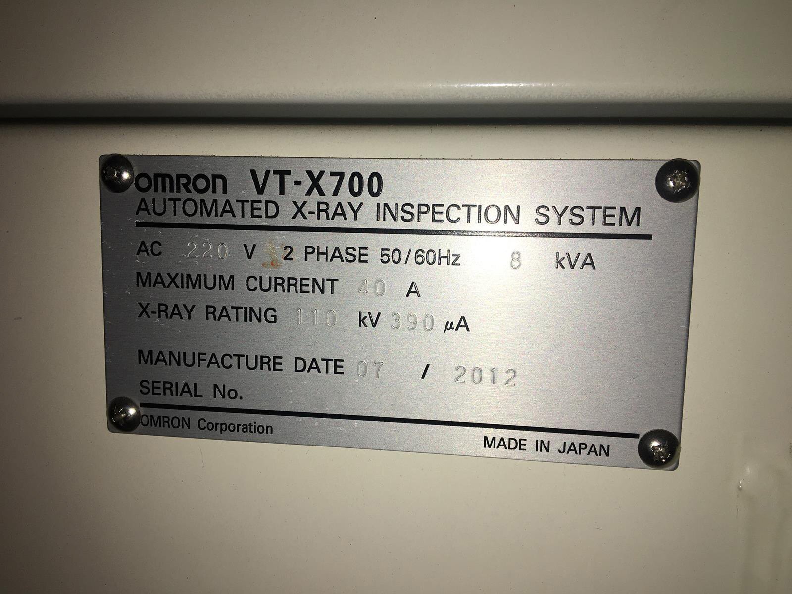 图为 已使用的 OMRON VT-X700 待售