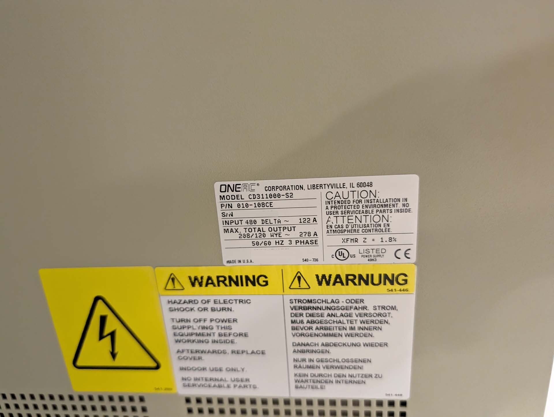 圖為 已使用的 ONEAC CORPORATION CD311000-S2 待售