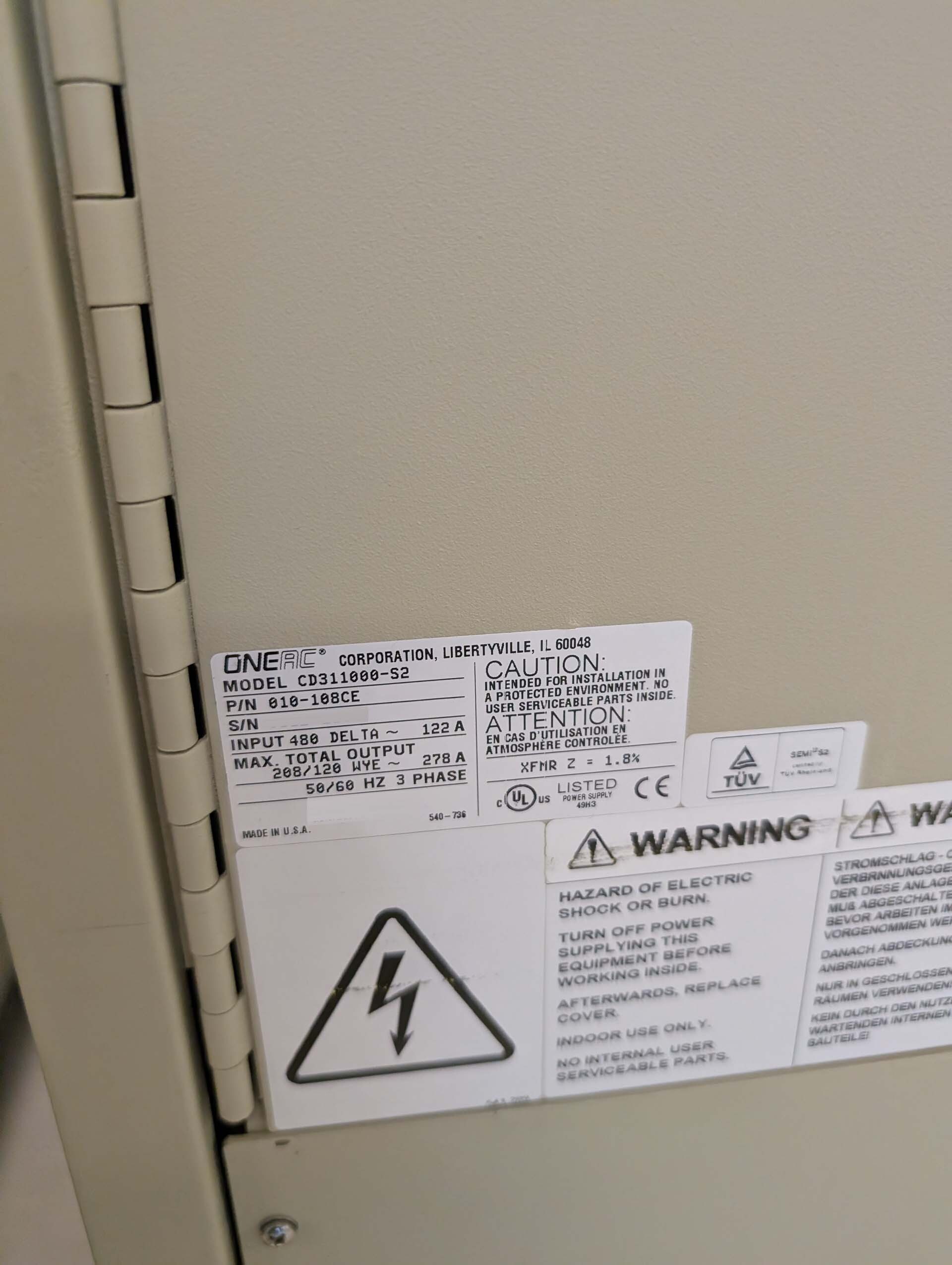 Foto Verwendet ONEAC CORPORATION CD311000-S2 Zum Verkauf