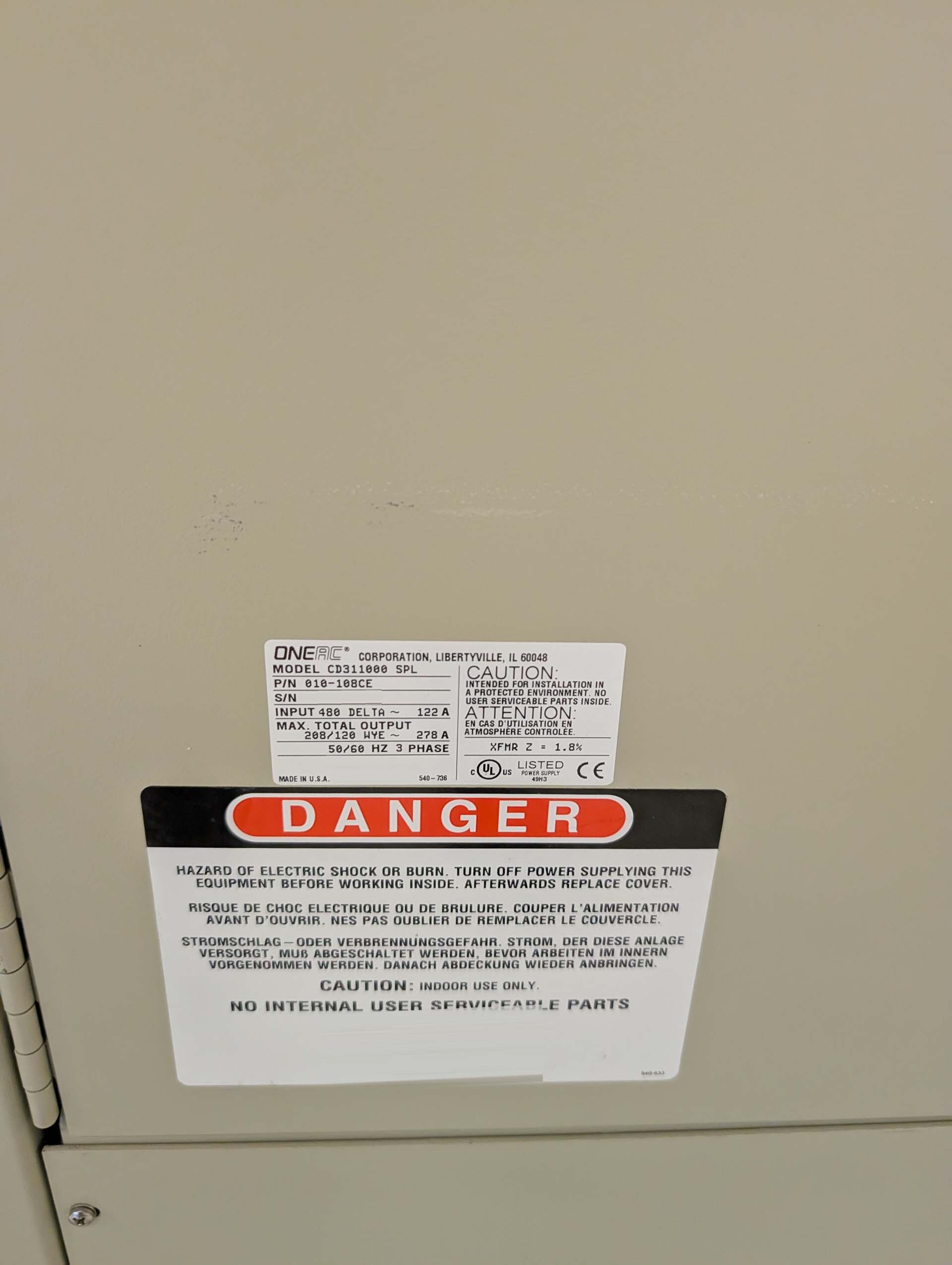 사진 사용됨 ONEAC CORPORATION CD311000 SPL 판매용
