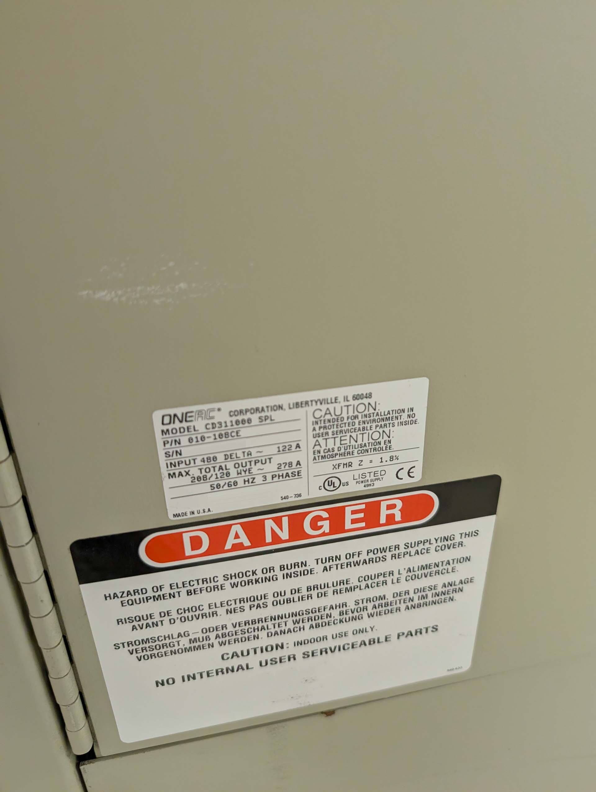 사진 사용됨 ONEAC CORPORATION CD311000 SPL 판매용
