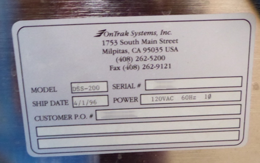 Photo Used ONTRAK DSS 200 For Sale