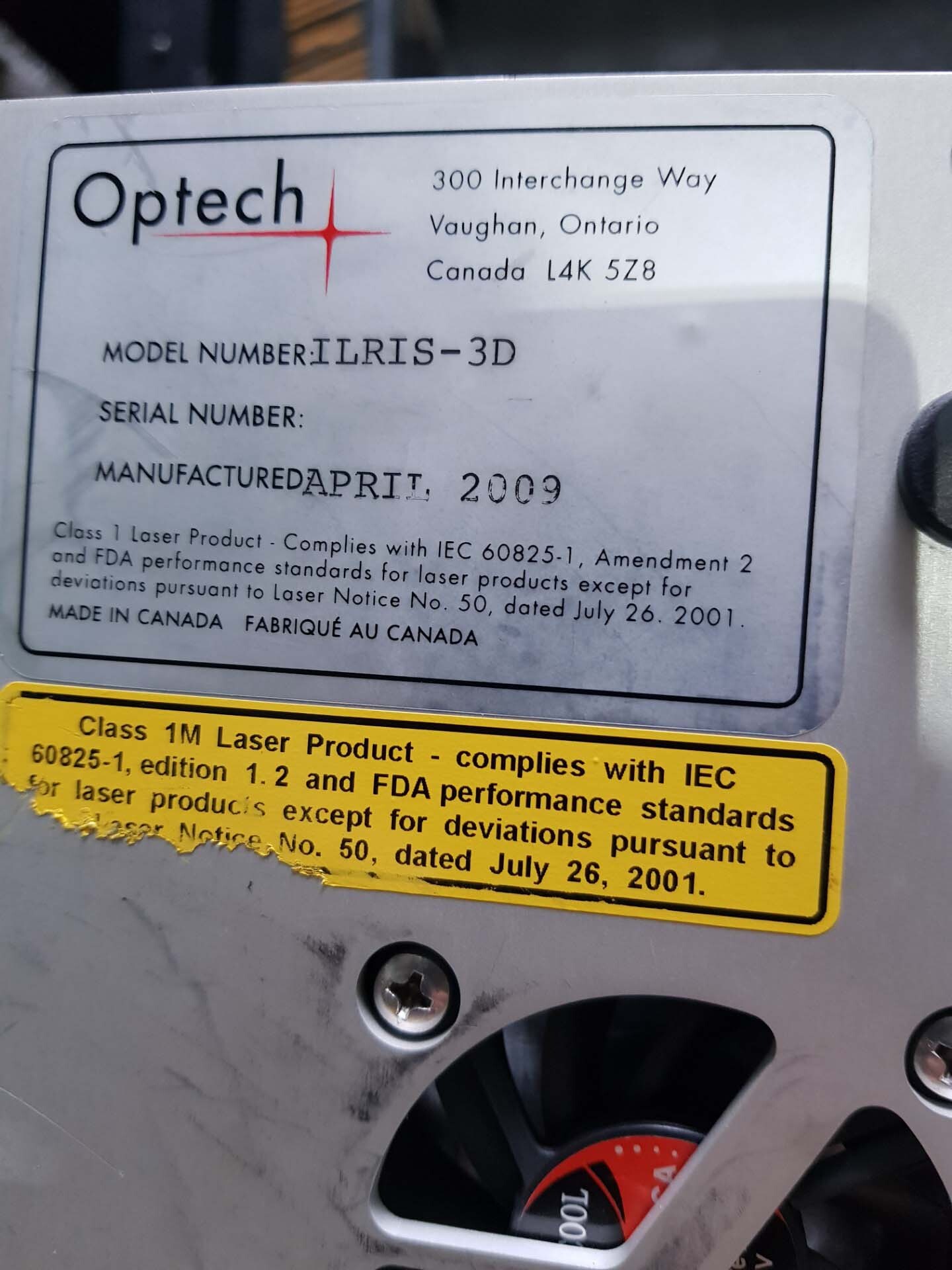 사진 사용됨 OPTECH ILRIS-3D 판매용