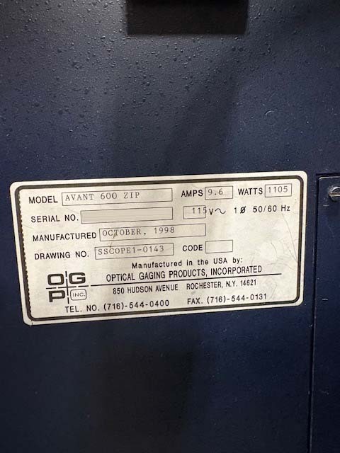 Photo Used OPTICAL GAGING PRODUCTS / OGP Avant 600 Zip For Sale