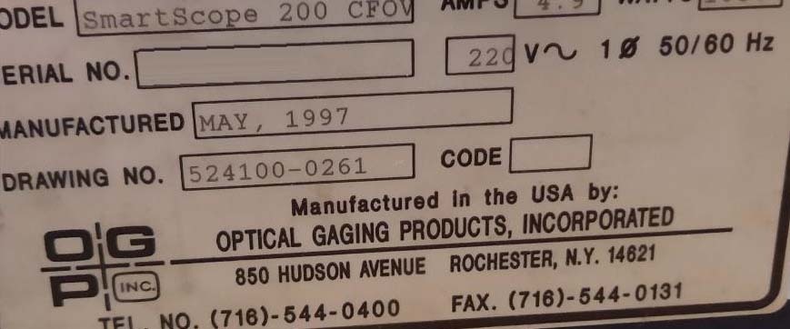 Photo Used OPTICAL GAGING PRODUCTS / OGP SmartScope 200 CFOV For Sale