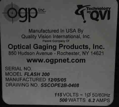 Photo Used OPTICAL GAGING PRODUCTS / OGP SmartScope Flash 200 For Sale