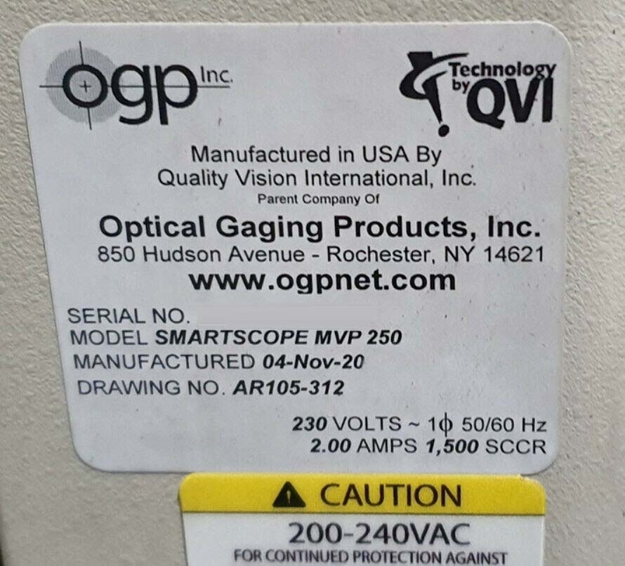 图为 已使用的 OPTICAL GAGING PRODUCTS / OGP Smartscope MVP 250 待售