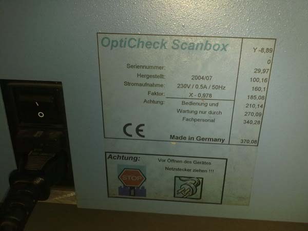 Photo Used OPTICHECK ScanBox For Sale