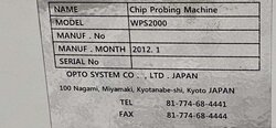 Photo Utilisé OPTO SYSTEMS WPS 2000 À vendre