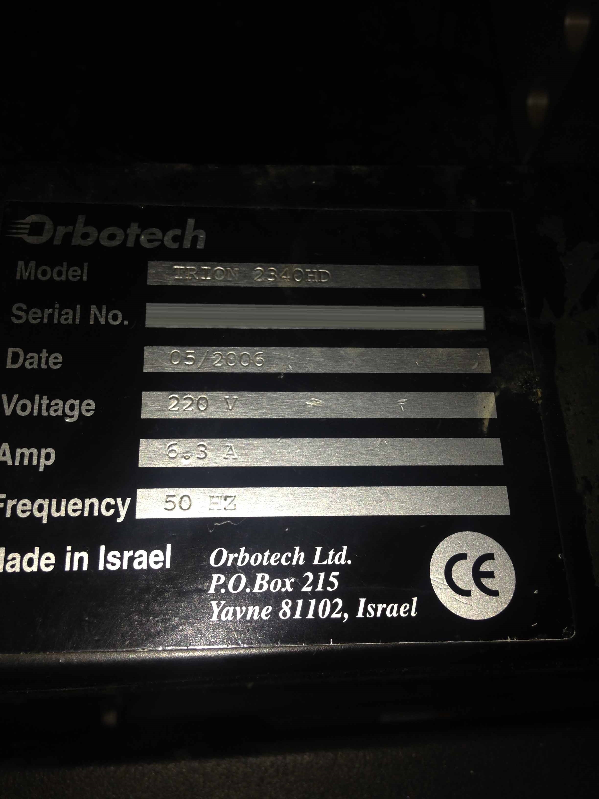 Photo Used ORBOTECH Trion 2340 HD For Sale