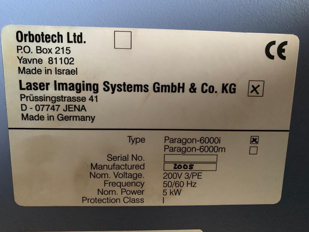 Photo Used ORBOTECH Paragon 6000i For Sale