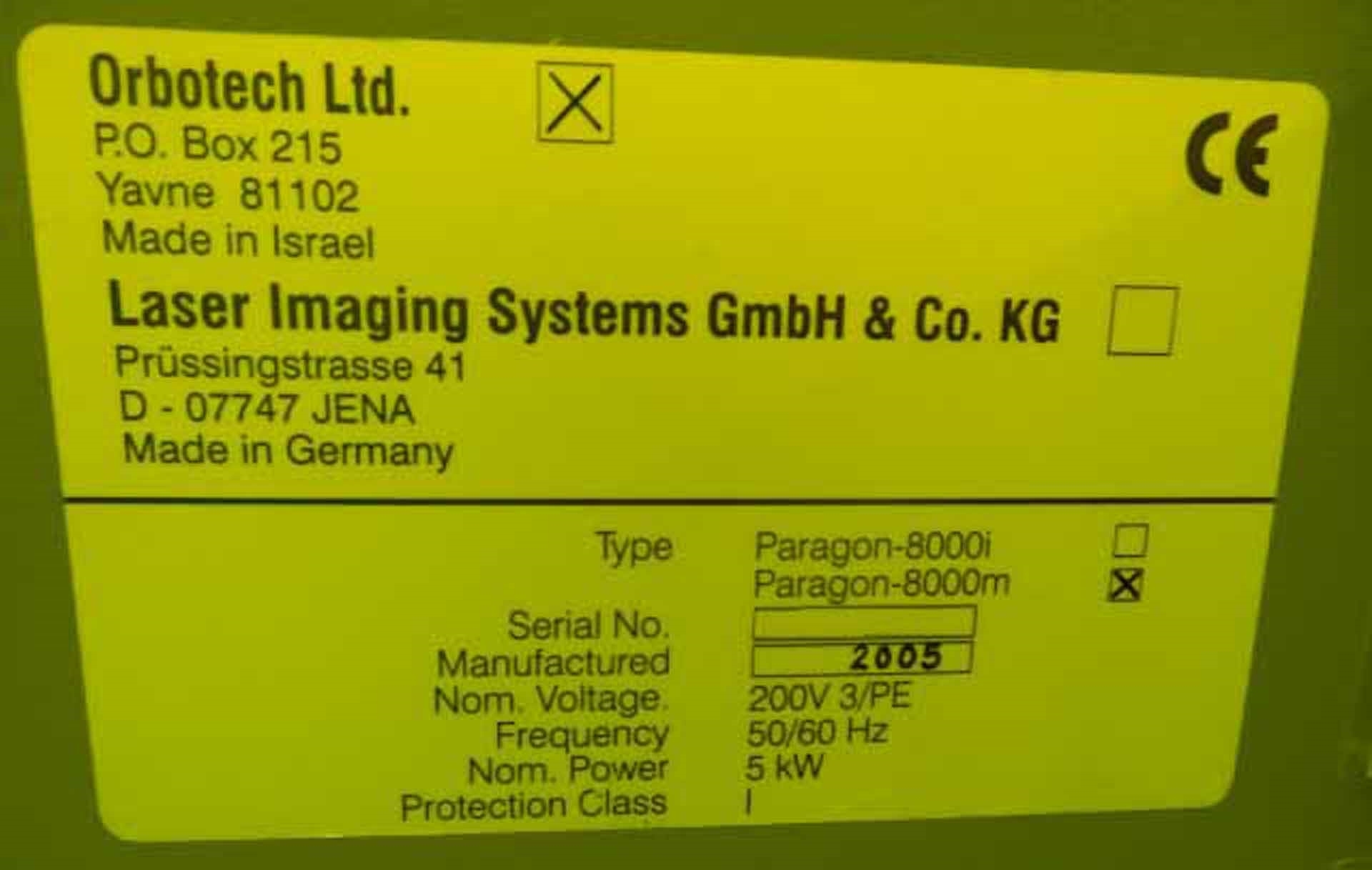 Photo Used ORBOTECH Paragon 8000M For Sale