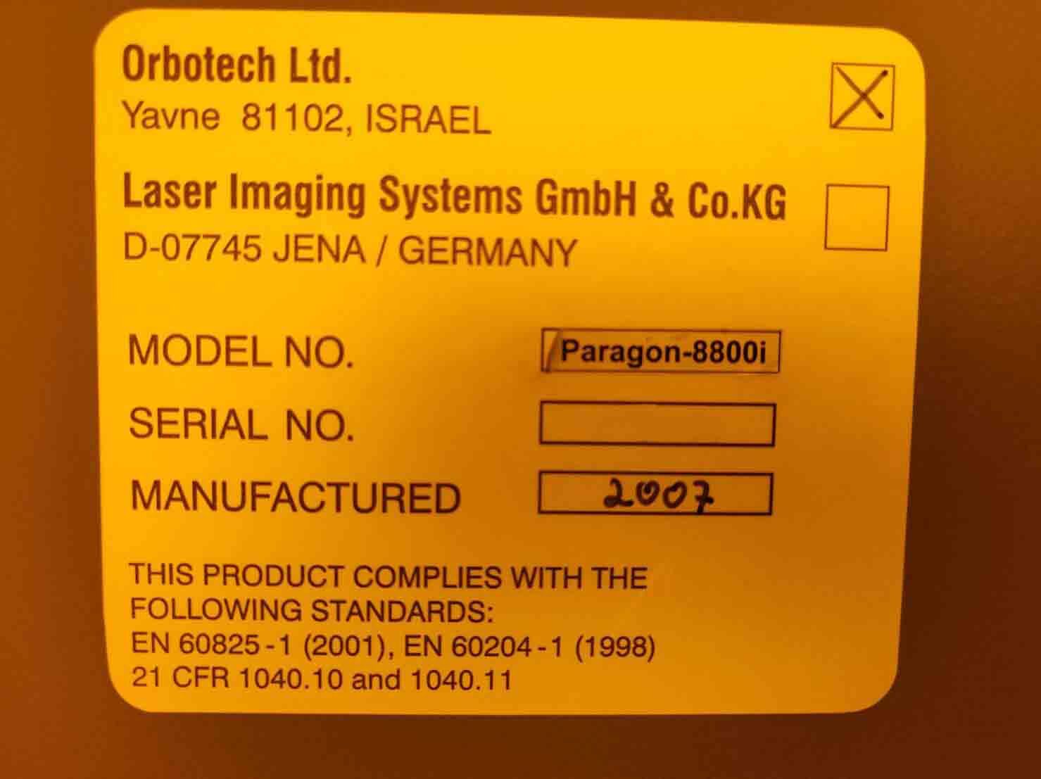 Photo Used ORBOTECH Paragon 8800i For Sale