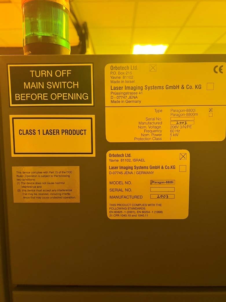 사진 사용됨 ORBOTECH Paragon 8800i 판매용
