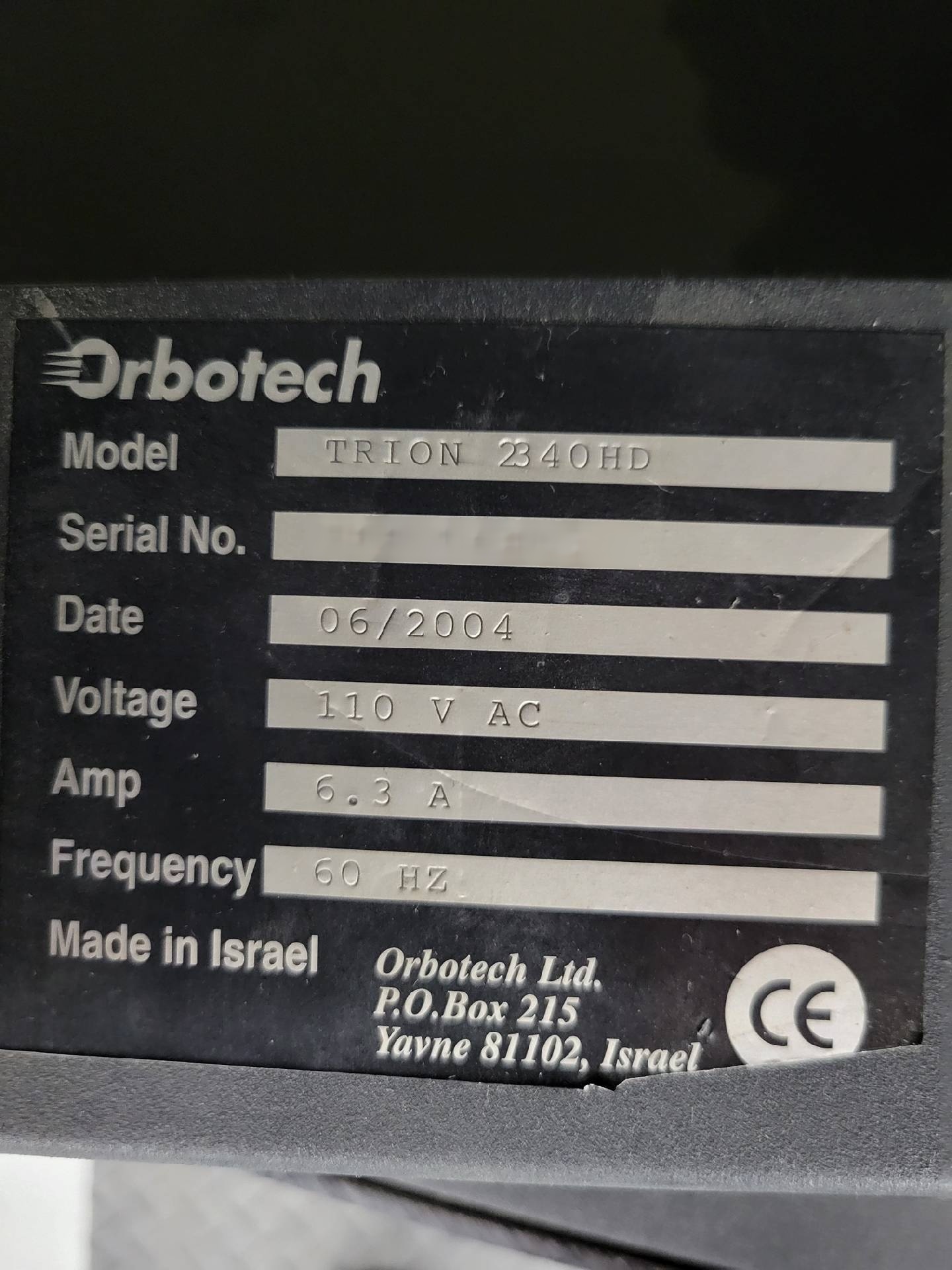Photo Used ORBOTECH Trion 2340 HD For Sale