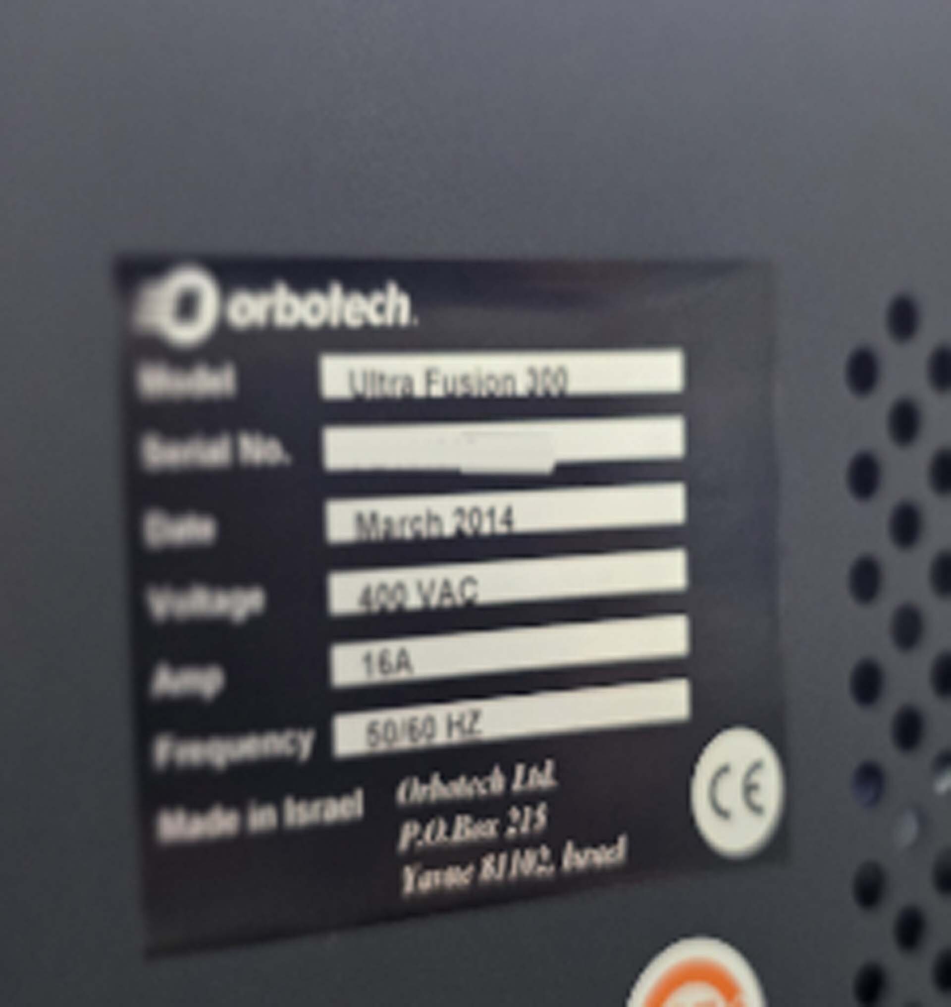 圖為 已使用的 ORBOTECH Ultra Fusion 300 待售