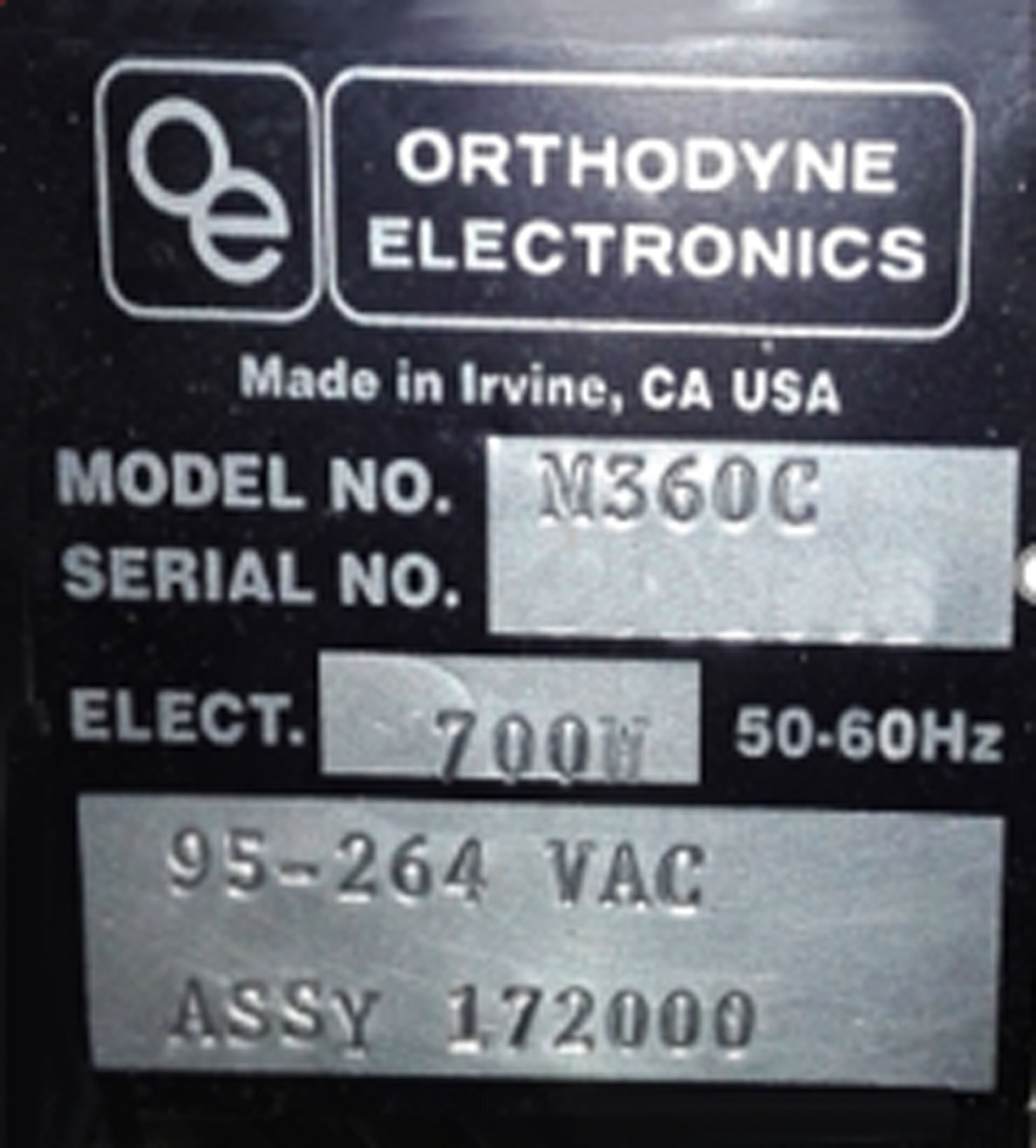 フォト（写真） 使用される ORTHODYNE M360C-DH 販売のために