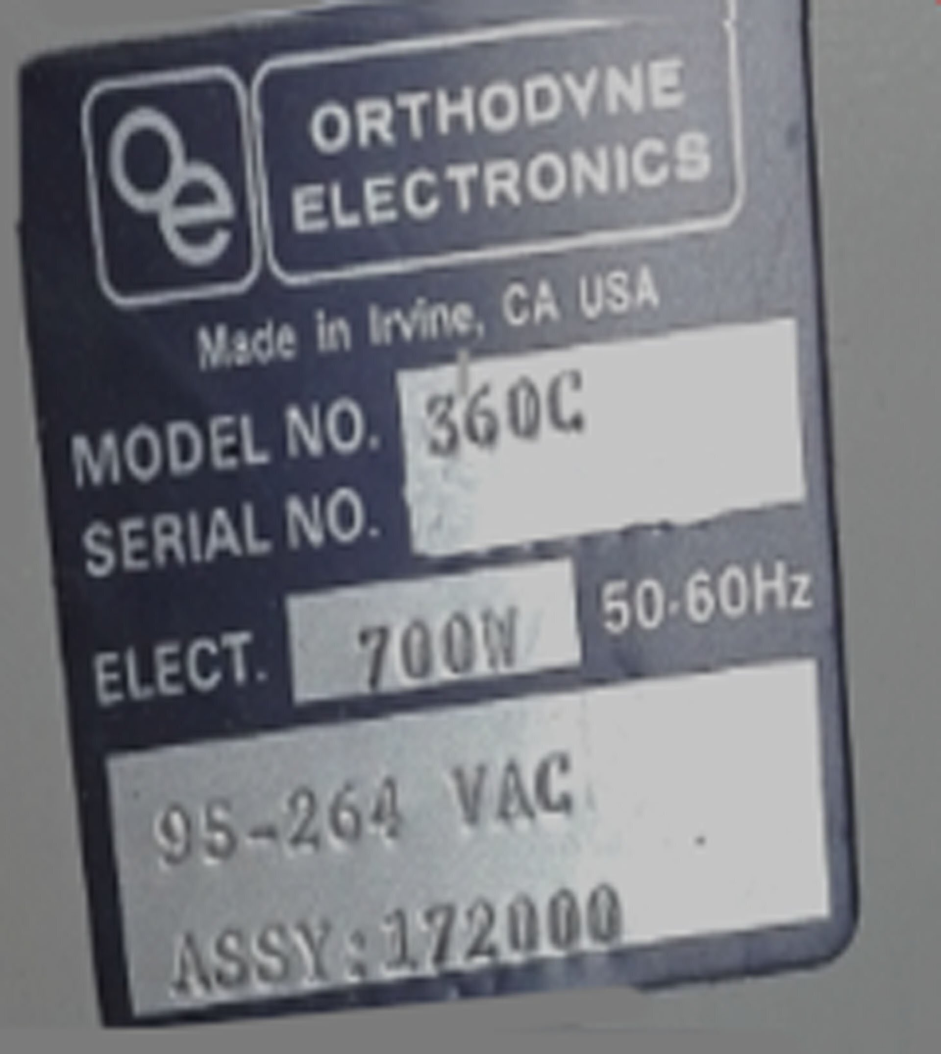 图为 已使用的 ORTHODYNE M360C-DH 待售