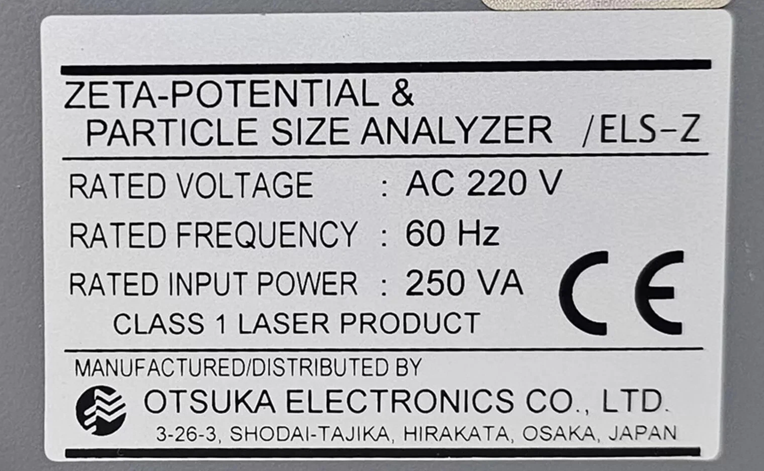사진 사용됨 OTSUKA / PHOTAL ELS-Z / ELS-PT 판매용