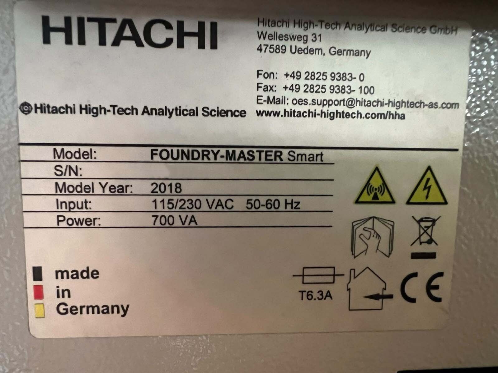 사진 사용됨 HITACHI / OXFORD Foundry-Master smart 판매용