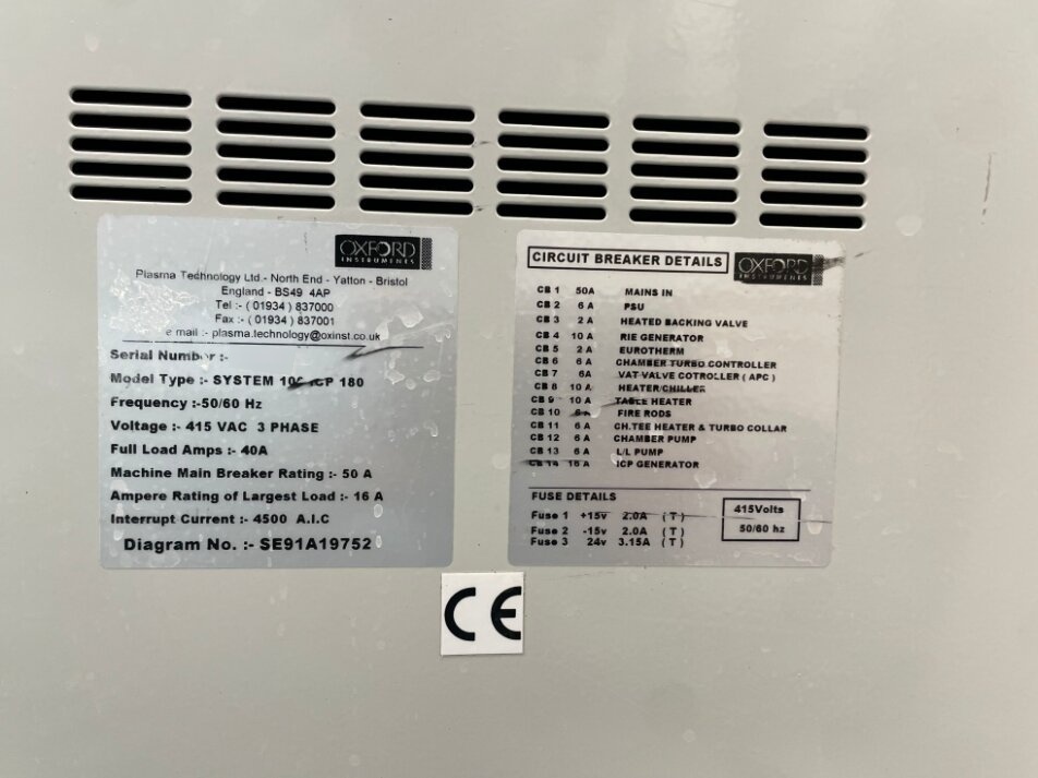 图为 已使用的 OXFORD Plasmalab 100-ICP 180 待售