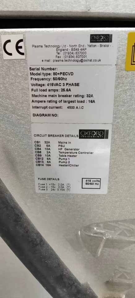 Foto Verwendet OXFORD Plasmalab 80 Plus Zum Verkauf