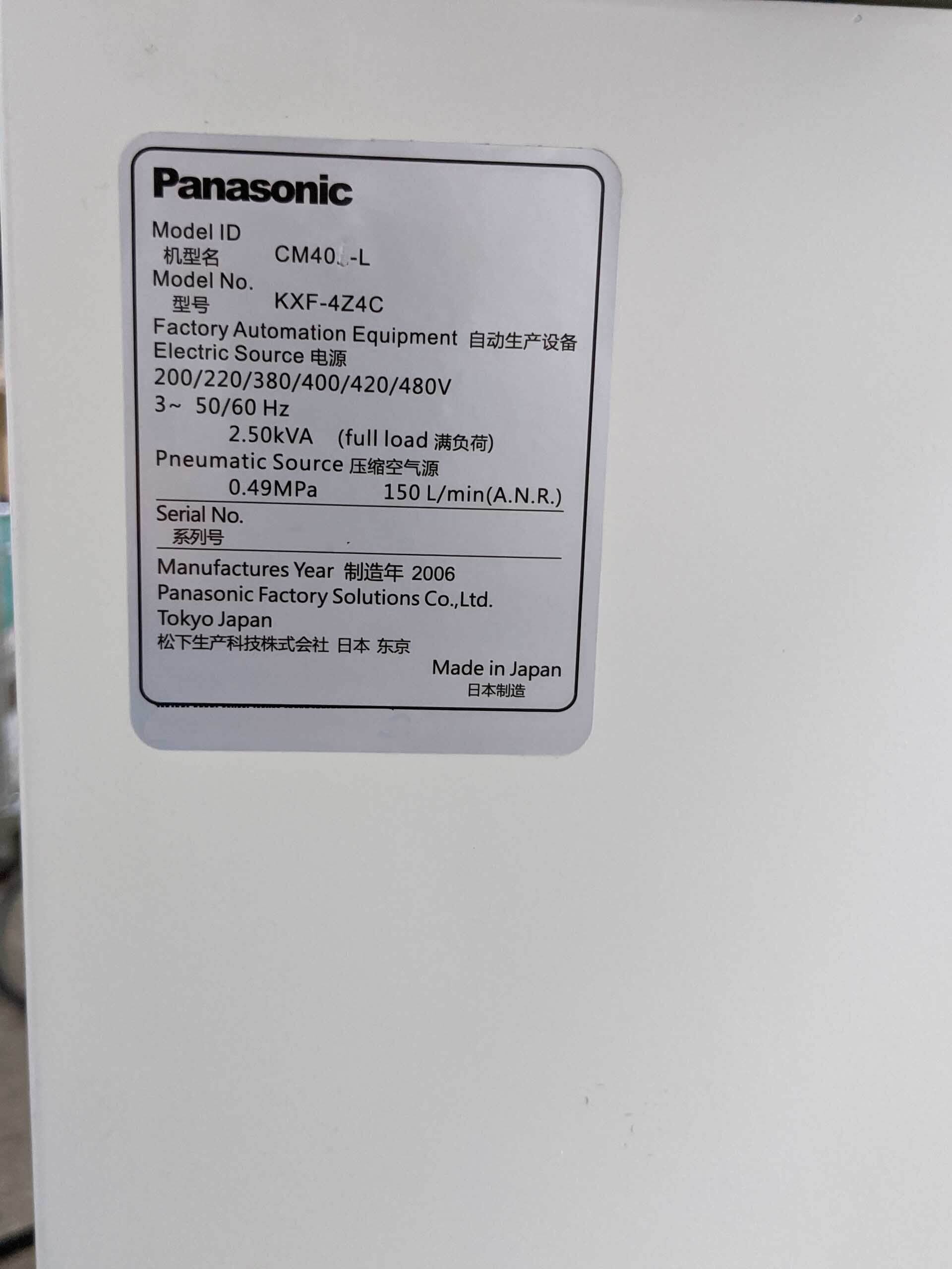 Photo Used PANASONIC CM401-L For Sale