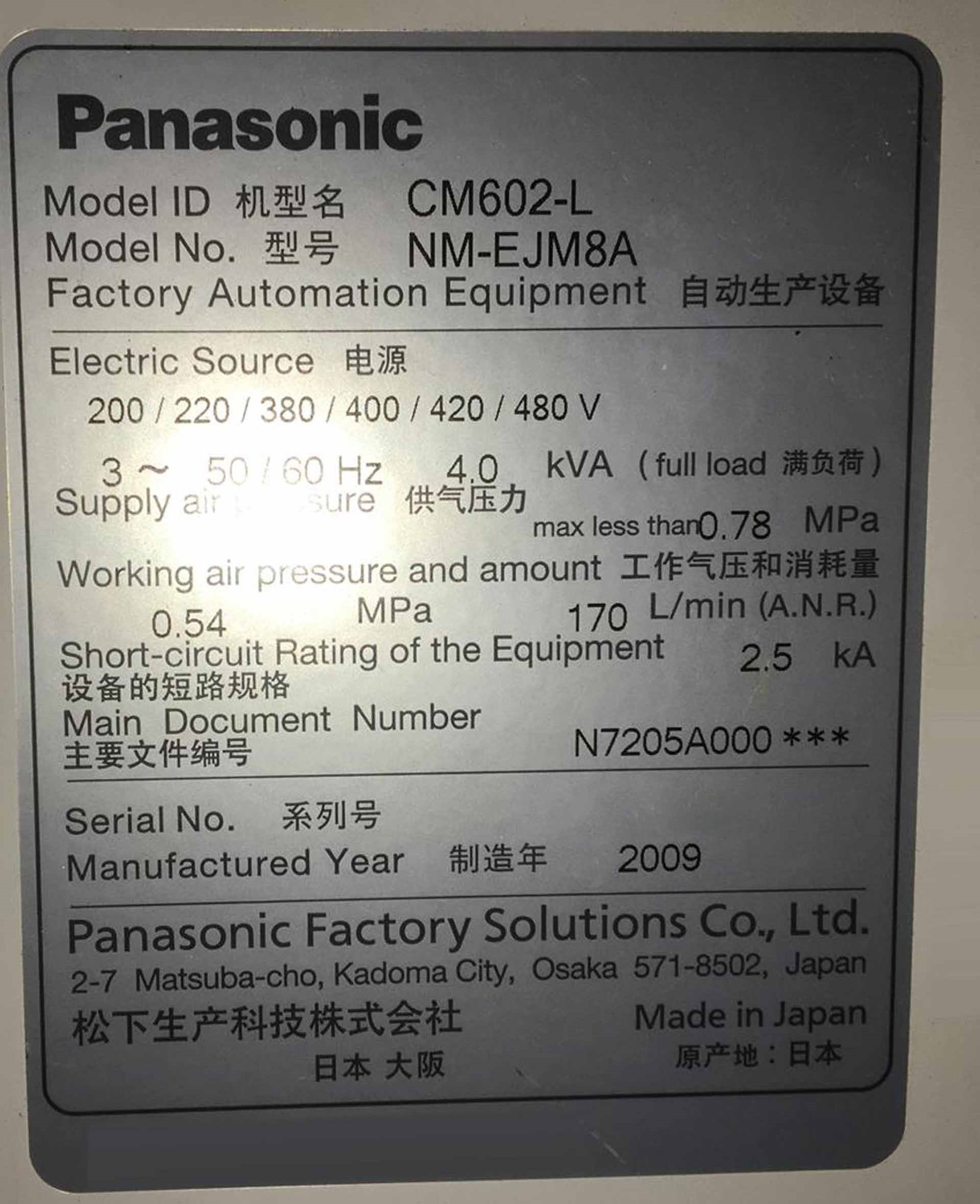 フォト（写真） 使用される PANASONIC CM602-L 販売のために
