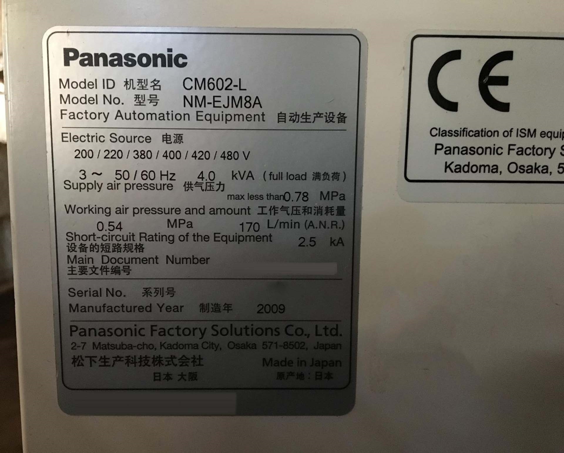 Photo Used PANASONIC CM602-L For Sale