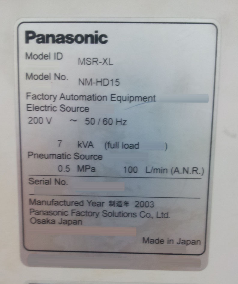 Photo Utilisé PANASONIC Panasert MSR-XL À vendre