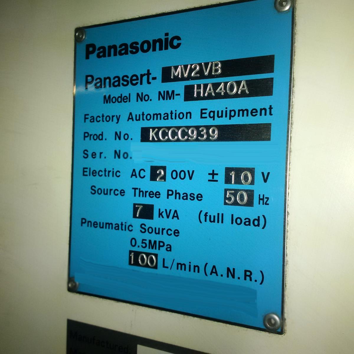 圖為 已使用的 PANASONIC Panasert MV2VB 待售