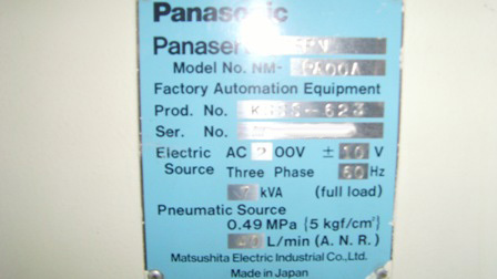 Photo Used PANASONIC Panasert SPPV For Sale