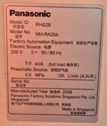 Photo Used PANASONIC RHS2B For Sale