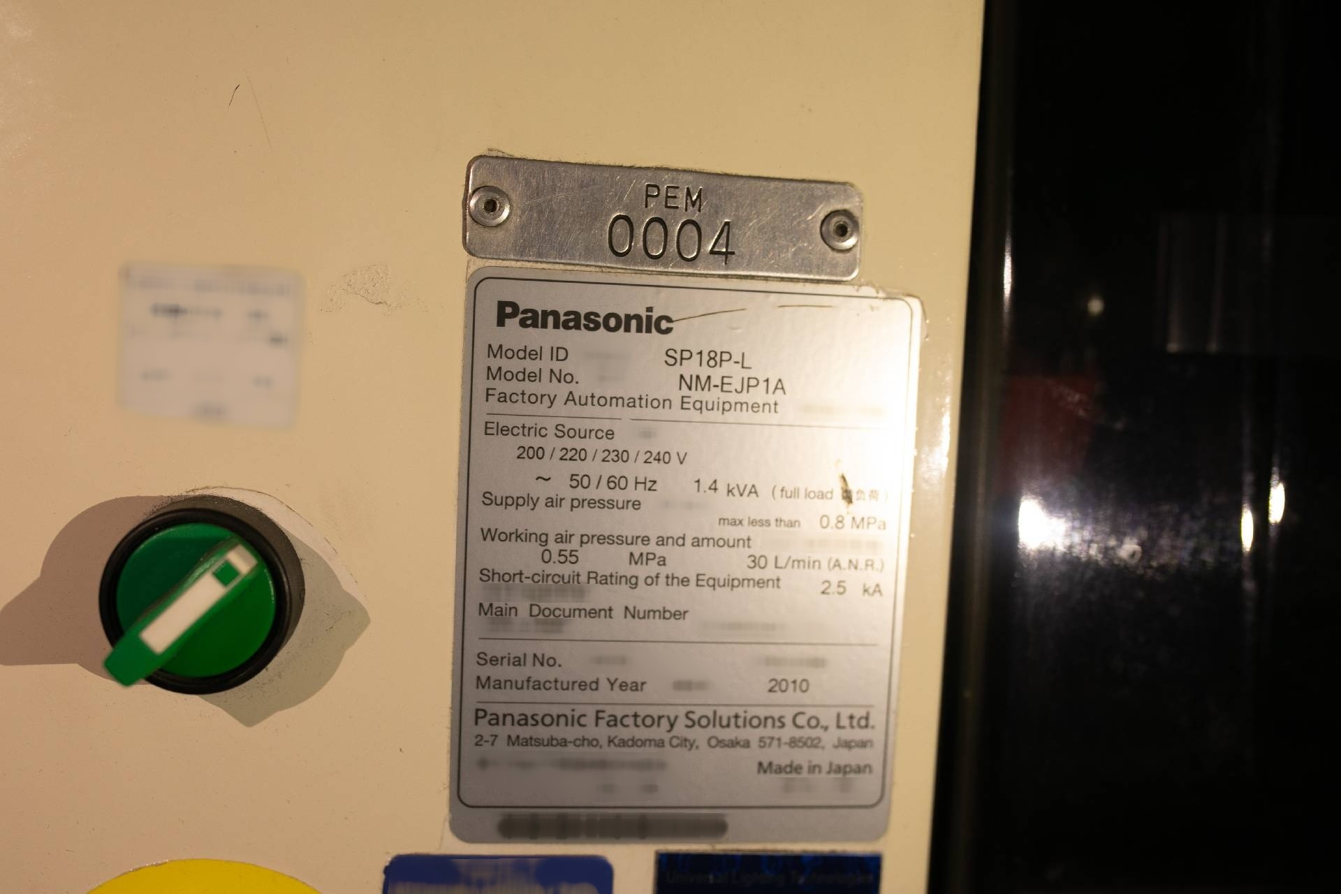 Photo Used PANASONIC SP18P-L For Sale