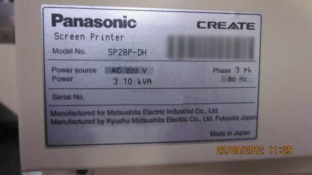 Photo Used PANASONIC SP28P-DH For Sale
