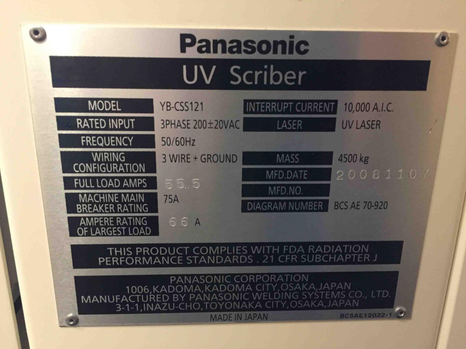 图为 已使用的 PANASONIC YB-CSS121 待售