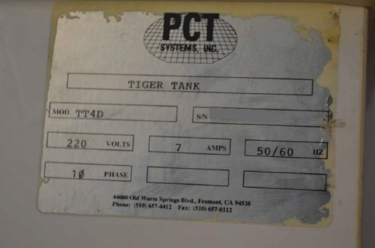 Photo Used PCT Tiger Tank / TT 4D For Sale