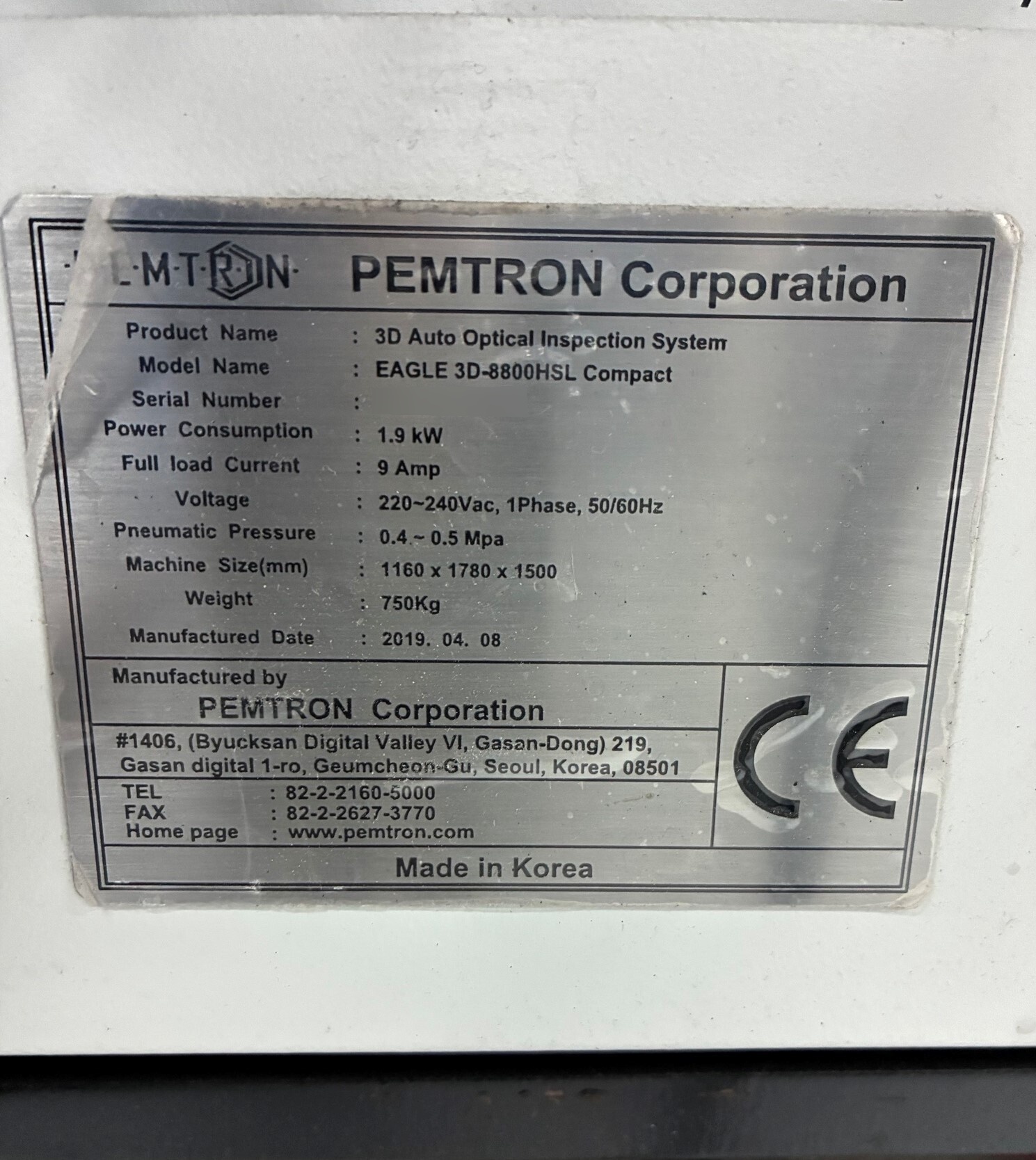 圖為 已使用的 PEMTRON / EAGLE 3D-8800HSL 待售