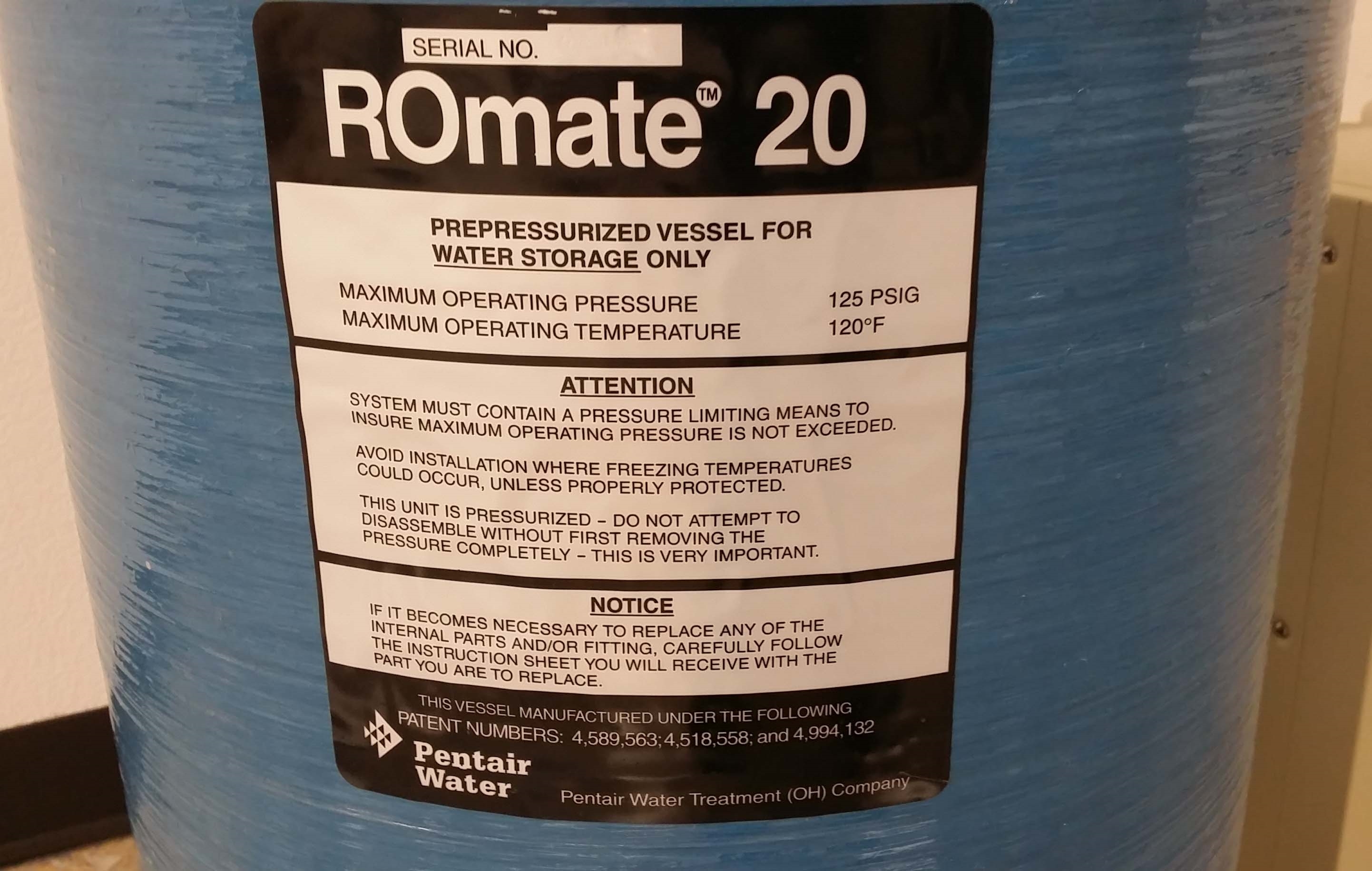 圖為 已使用的 PENTAIR WATER ROmate 20 待售