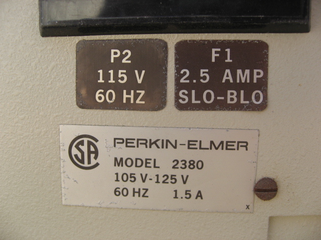 フォト（写真） 使用される PERKIN ELMER 2380 販売のために