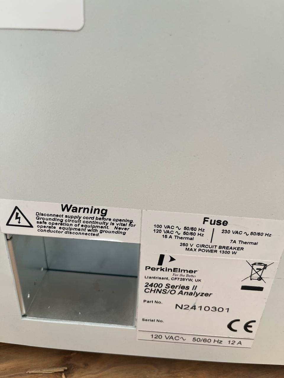 圖為 已使用的 PERKIN ELMER 2400 Series II 待售