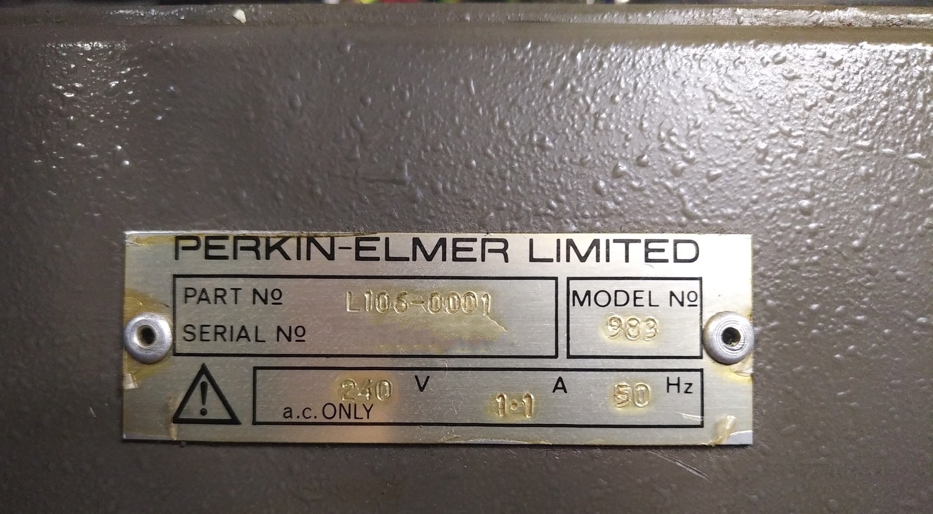 图为 已使用的 PERKIN ELMER 983G 待售