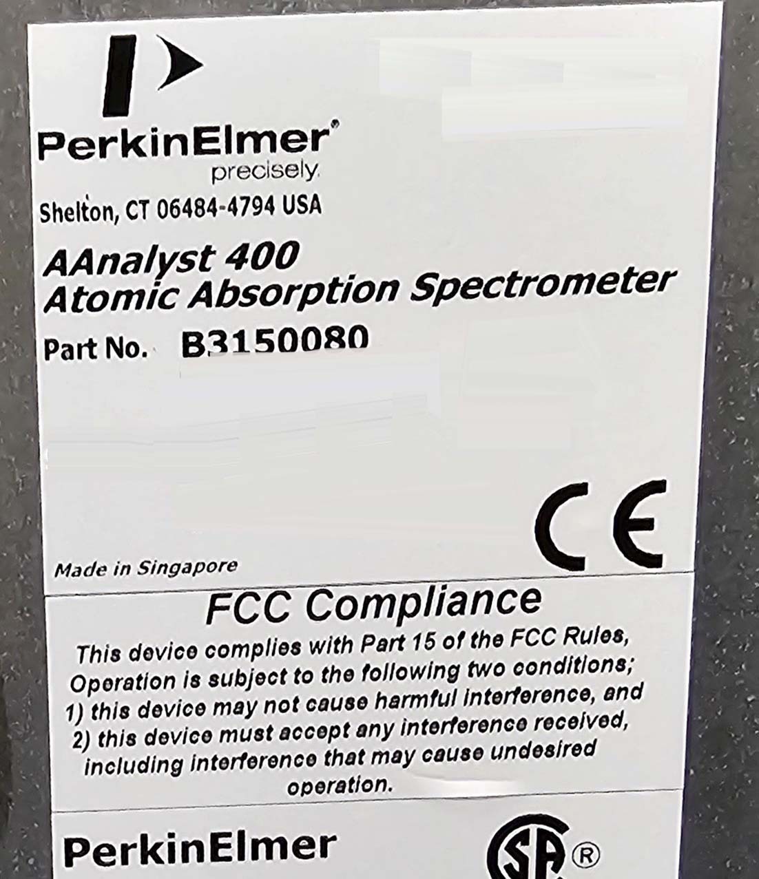 Photo Used PERKIN ELMER AAnalyst 400 For Sale