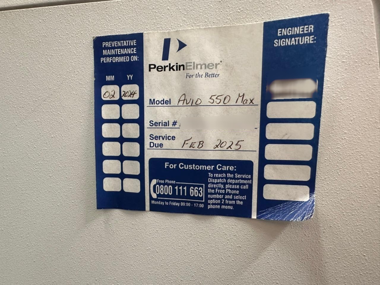 Photo Utilisé PERKIN ELMER Avio 550 Max À vendre