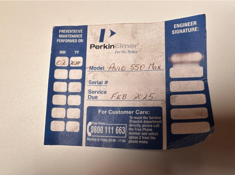 Photo Utilisé PERKIN ELMER Avio 550 Max À vendre