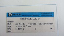Photo Used PERKIN ELMER Delta targets for 4410 For Sale